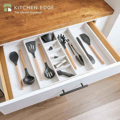 Adjustable Kitchen Drawer Organizer for Utensils and Junk, Food-Safe Contract Grade with 100%