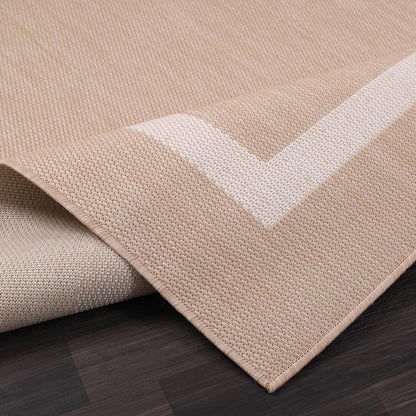 Bordered Outdoor Rug 6x9 Washable Outside Carpet for Indoor Patio Porch Waterproof Easy Cleaning