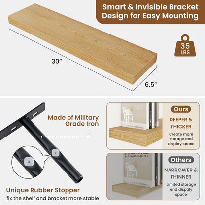 fuqing Floating Shelves for Wall, Bathroom Shelf Wall Mounted for Storage, Shelves with Invisible