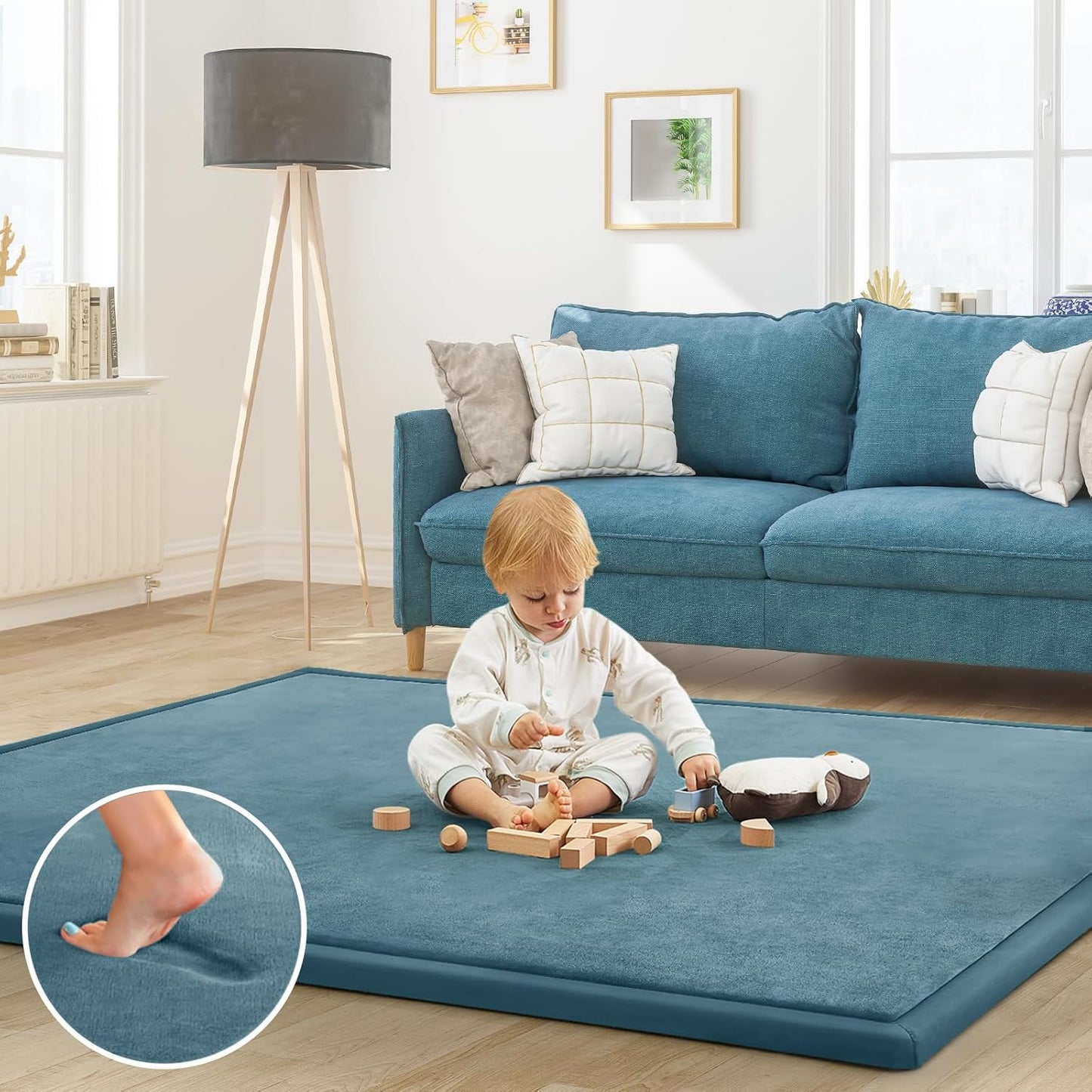 Baby Play Mat for Floor Tummy Time Mat Nursery Rug Muscle Mat Area Rug Playroom Rug Tatami Mat