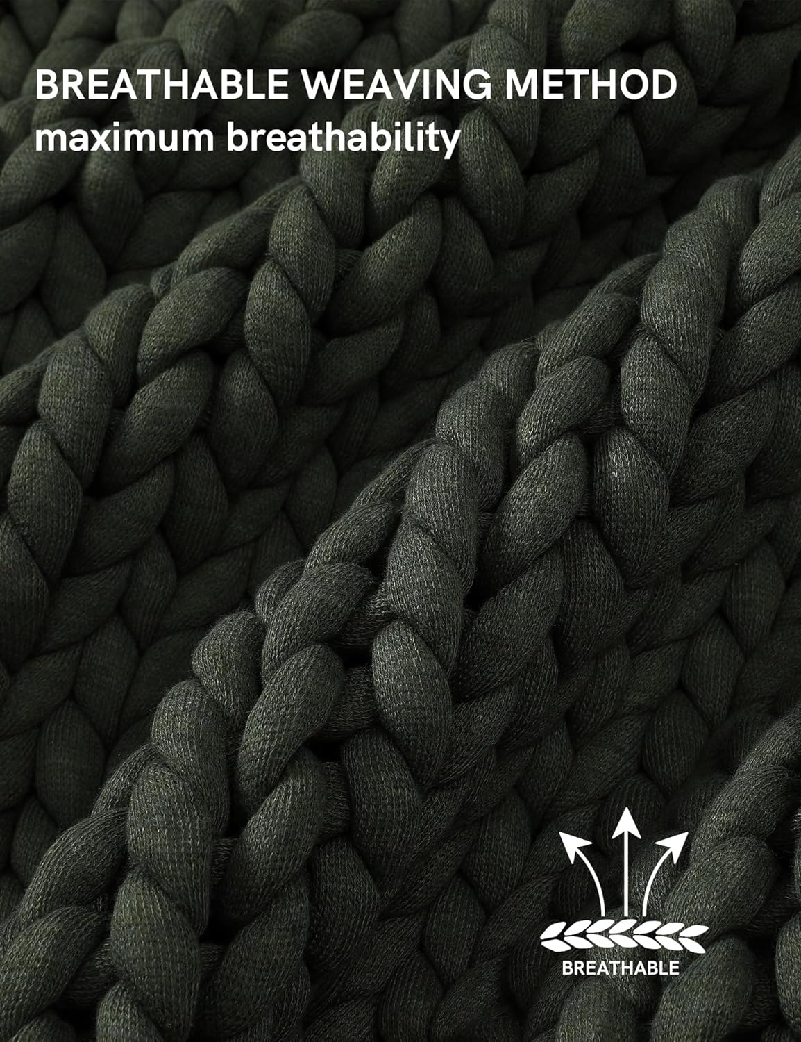 YnM Chunky Throw Blanket, Medium-Weight, Hand Knitted, Skin Friendly, Ventilated and Breathable