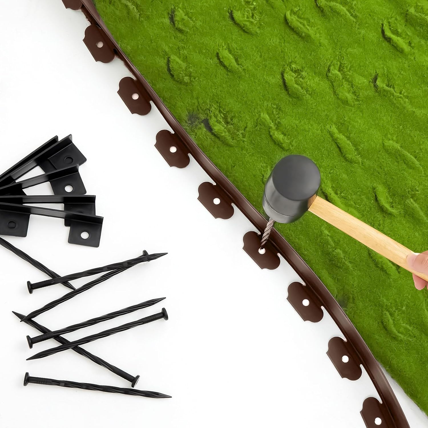 Sasylvia 2.5'' x 200' Landscape Edging Kit Edging Border Coil Include Anchoring Spikes 10