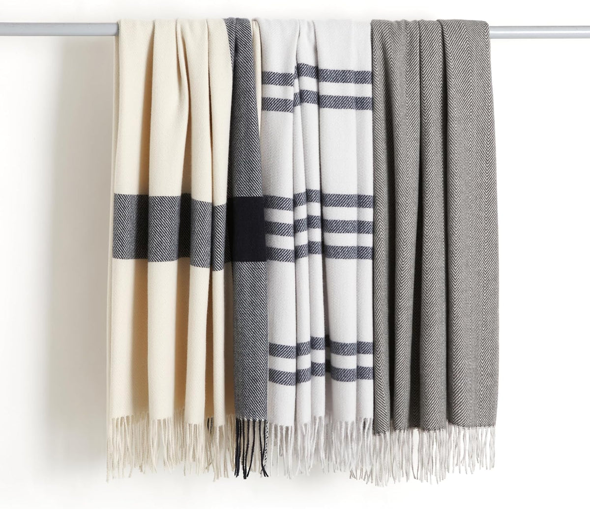 Amazon Basics Room Décor Throw Blanket, Lightweight and Cozy in Recycled Polyester, Light Grey With