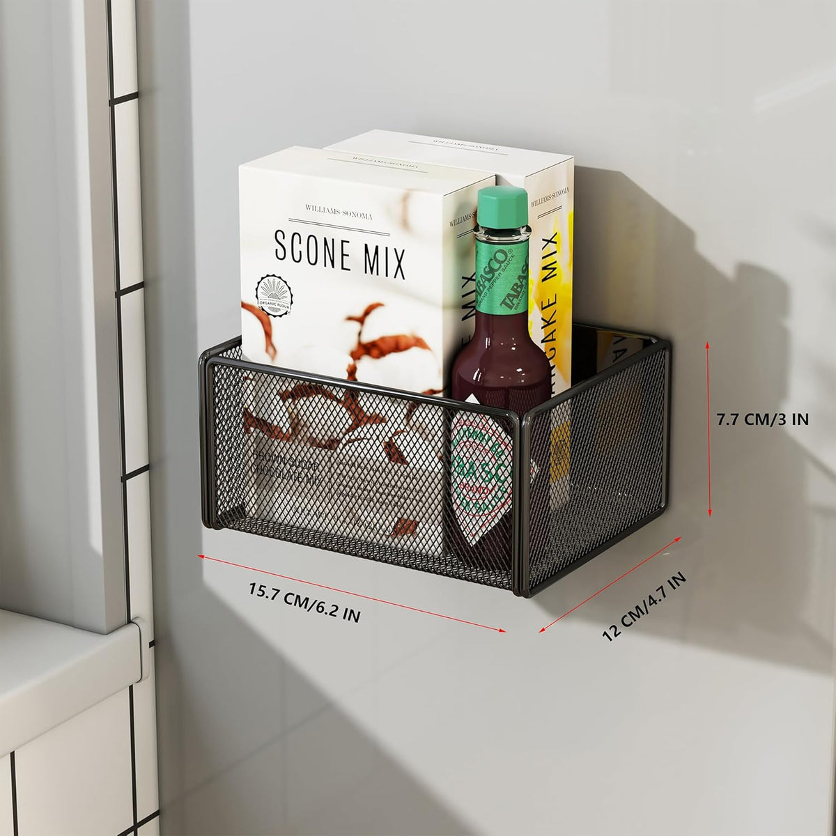Magnetic Basket Organizer Holder for Fridge Magnetic Storage Bin Box Containers for Refrigerator