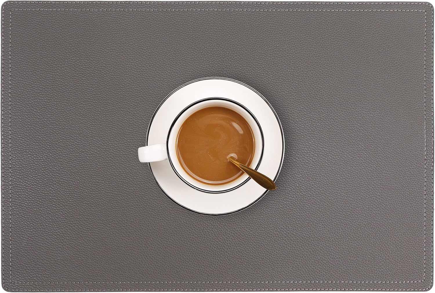 Set of 8 Faux Leather Placemats, PU Mats - Waterproof, Stain & Heat Resistant, Non-Slip, Easy to