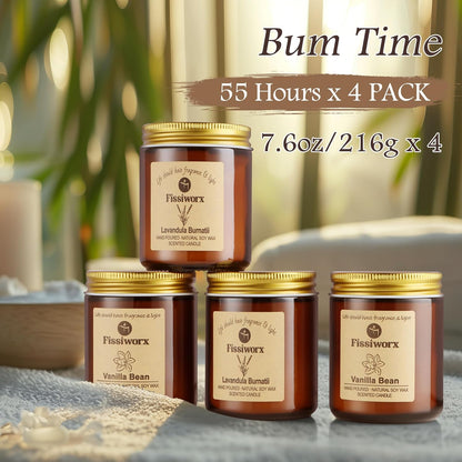 Scented Candle Set 4 Pack, Candle for Home Scented, Odor Eliminating, Stress Relief, 30oz, 220