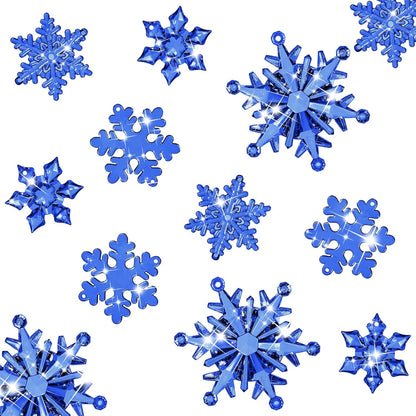 Dilunave 40 Pieces Christmas Snowflake Ornaments Acrylic Christmas Tree Decorations Crystal