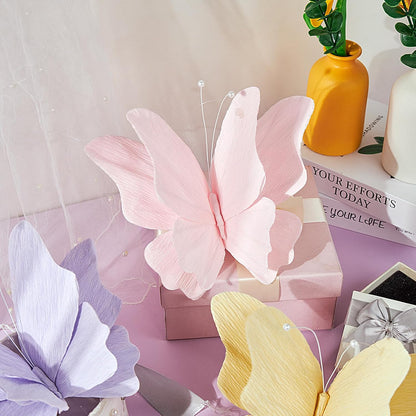 SUNBEAUTY Butterfly Party Decorations Hanging Butterfly Decorations 6Pcs Crepe Paper Garden 3D