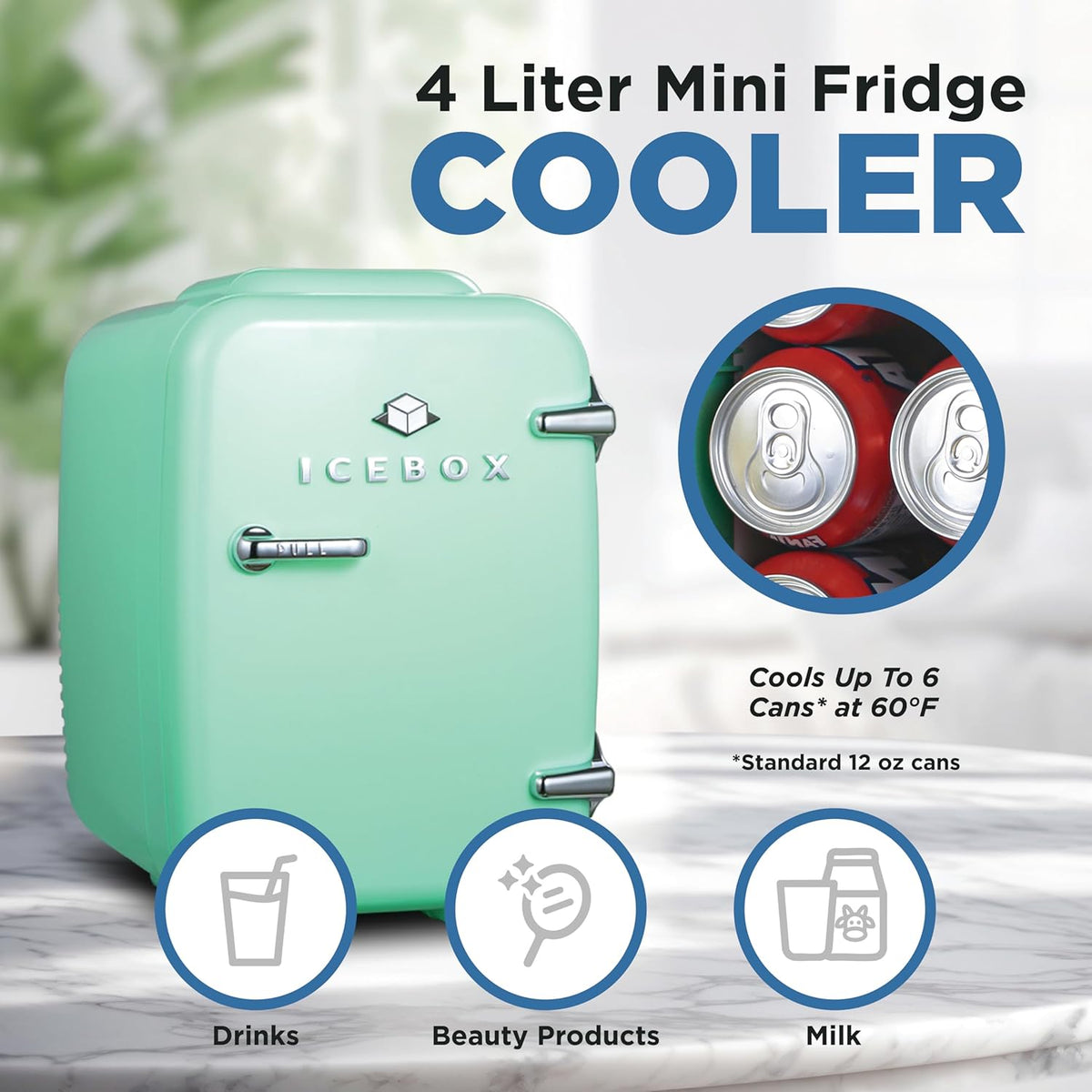 IBMF4MNT Fridge for Bedroom, Skincare, Portable Cooler & Warmer for Makeup, for Office & Home