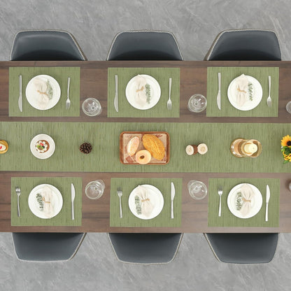 Myir JUN Placemats Set of 8, Vinyl Woven Placemats Place Mats Indoor Set of 8 Washable Table Mats