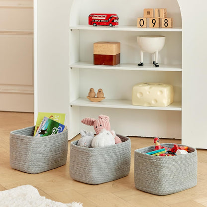 Small Baskets Set of 3-11"x7"x7" Perfect Toy Baskets for Storage, Ideal Storage Basket for Cube
