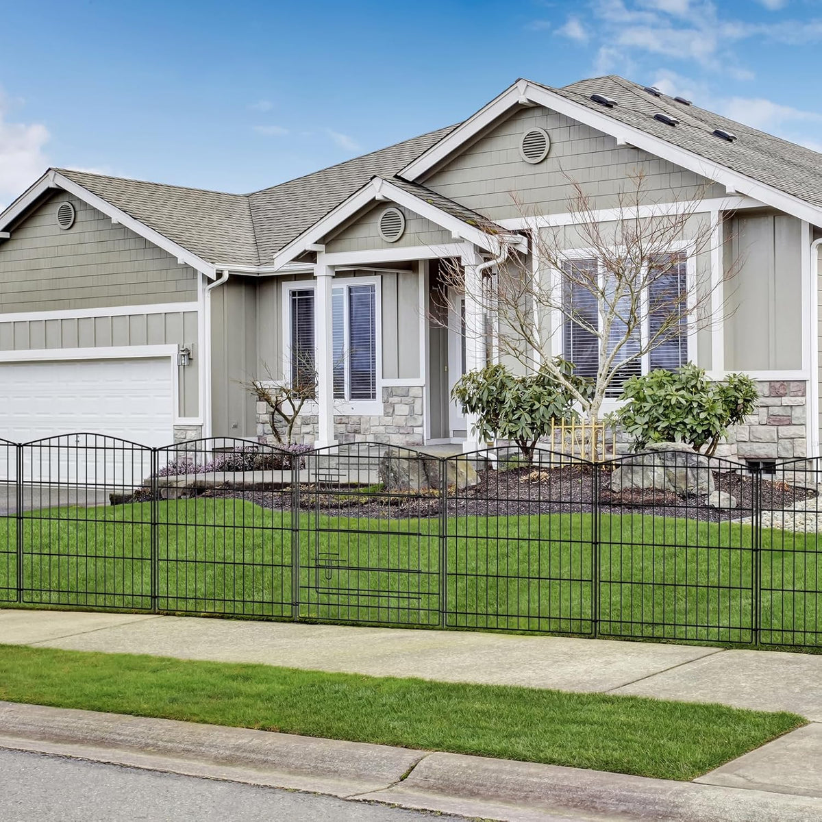 INJOPEXI Garden Fence 12 Panels 23.6ft (L)×30in (H) Decorative Garden Fences with 11 Panels + 1