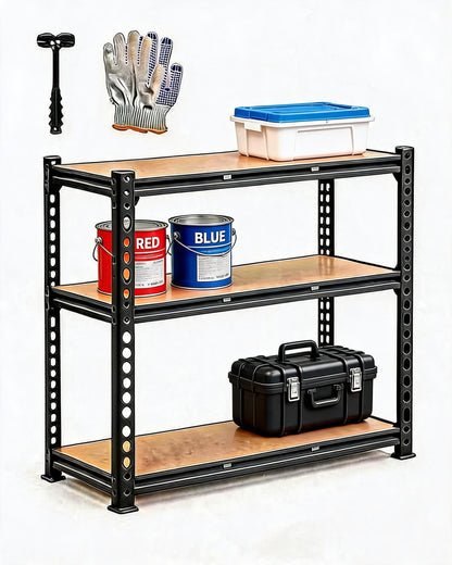 Garvee 3Tier Adjustable Garage Shelving Units, 1320 Lbs Heavy Duty Metal Utility Rack Shelf, 48" W
