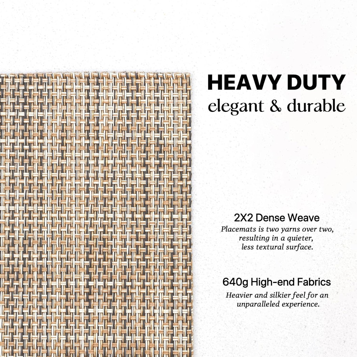 LEXMORE Placemat Set of 4 Vinyl/Plastic Woven Place Mats for Kitchen Table Indoor/Outdoor Washable