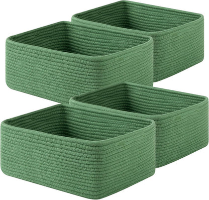 OIAHOMY 4 Pack 14.17*11.02*6.3IN Storage Baskets for Organizing Shelves, Woven Rope Baskets for