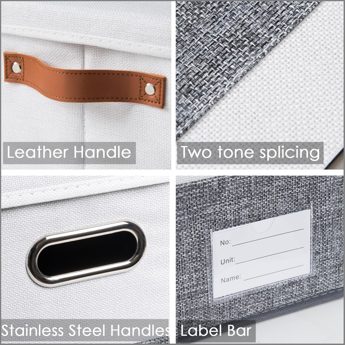 PRANDOM Foldable Storage Bins with Lids [3-Pack] Fabric Collapsible Storage Boxes Baskets Cubes