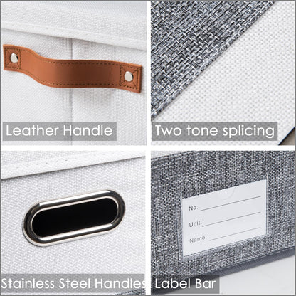 PRANDOM Foldable Storage Bins with Lids [3-Pack] Fabric Collapsible Storage Boxes Baskets Cubes