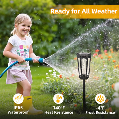 Solar Pathway Lights, Upgraded Solar Bright LED Path Lights, Outdoor Waterproof Garden Landscape