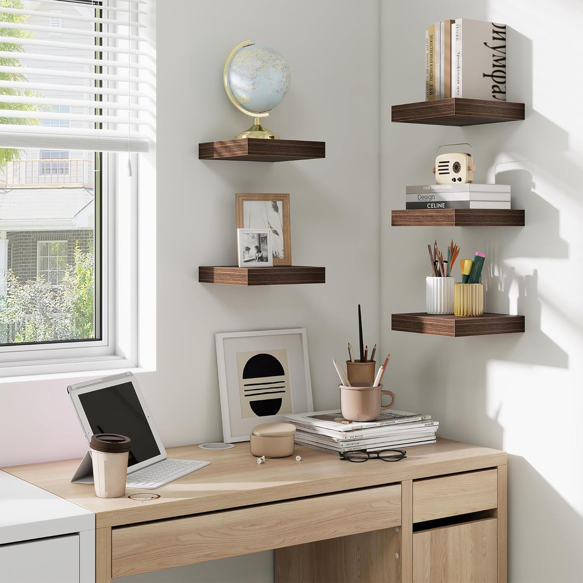 fuqing Floating Shelves for Wall, Bathroom Shelf Wall Mounted for Storage, Shelves with Invisible