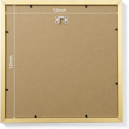 Vittanly 12x12 Picture Frames Set of 9, Shatter Resistant Plexiglass, Display 8x8 Pictures with Mat