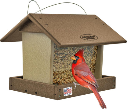 Poly Hanging Hopper Bird Feeder, Large Hanging Bird Feeder for Outside, Outdoors - Amish American