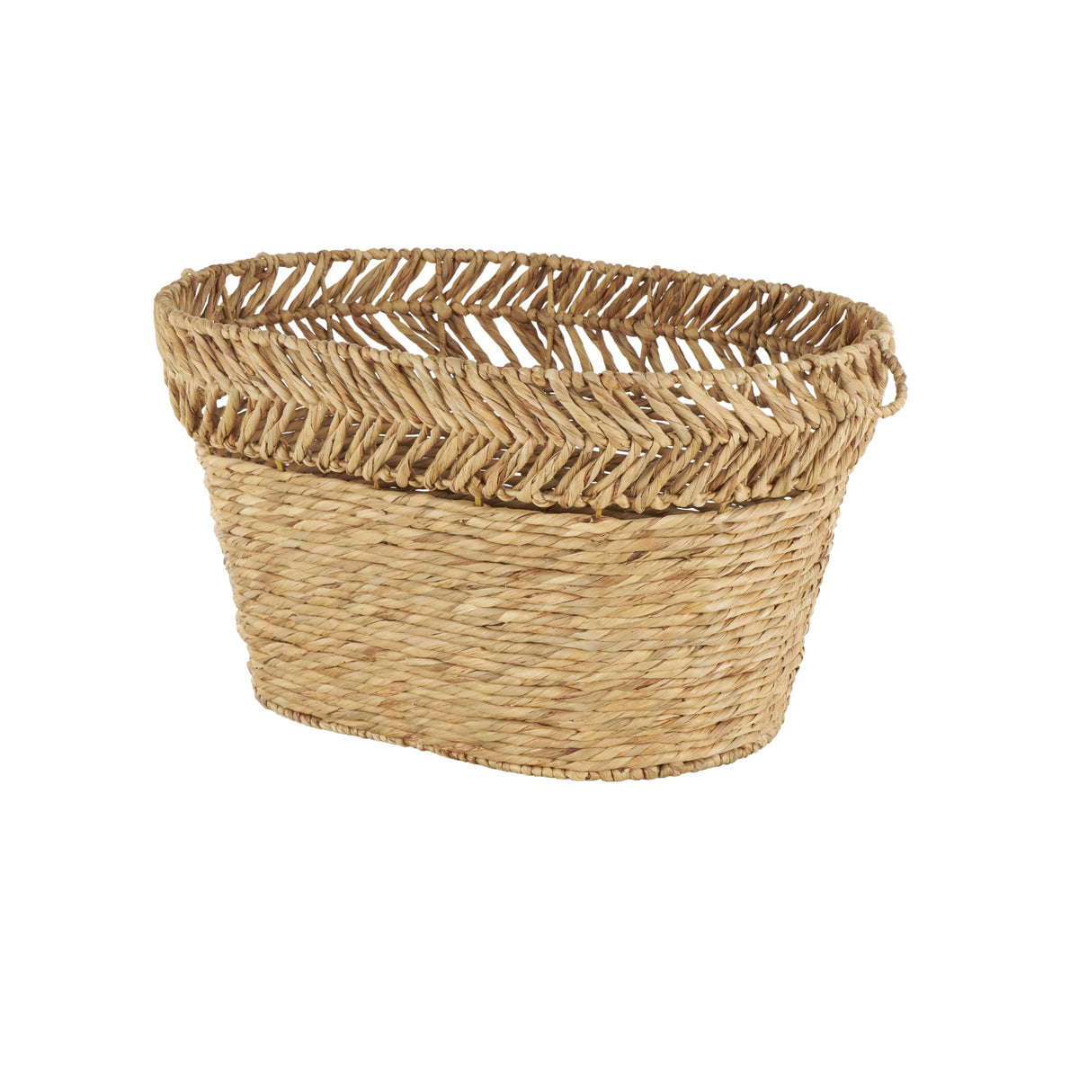 Deco 79 Seagrass Handmade Decorative and Functional Storage Basket Large Woven Oval Basket