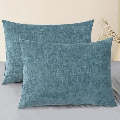 CaliTime Throw Pillow Covers Decorative 20 X 26 Inches Pack of 2 Cozy Chenille Standard Pillow