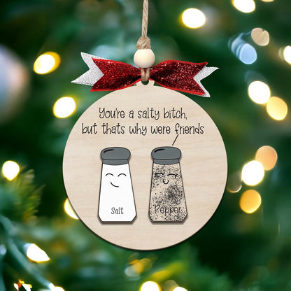 Funny Christmas Ornaments 2024 - Unique Wooden Ornaments for Tree, Gag Gifts for Men, Women