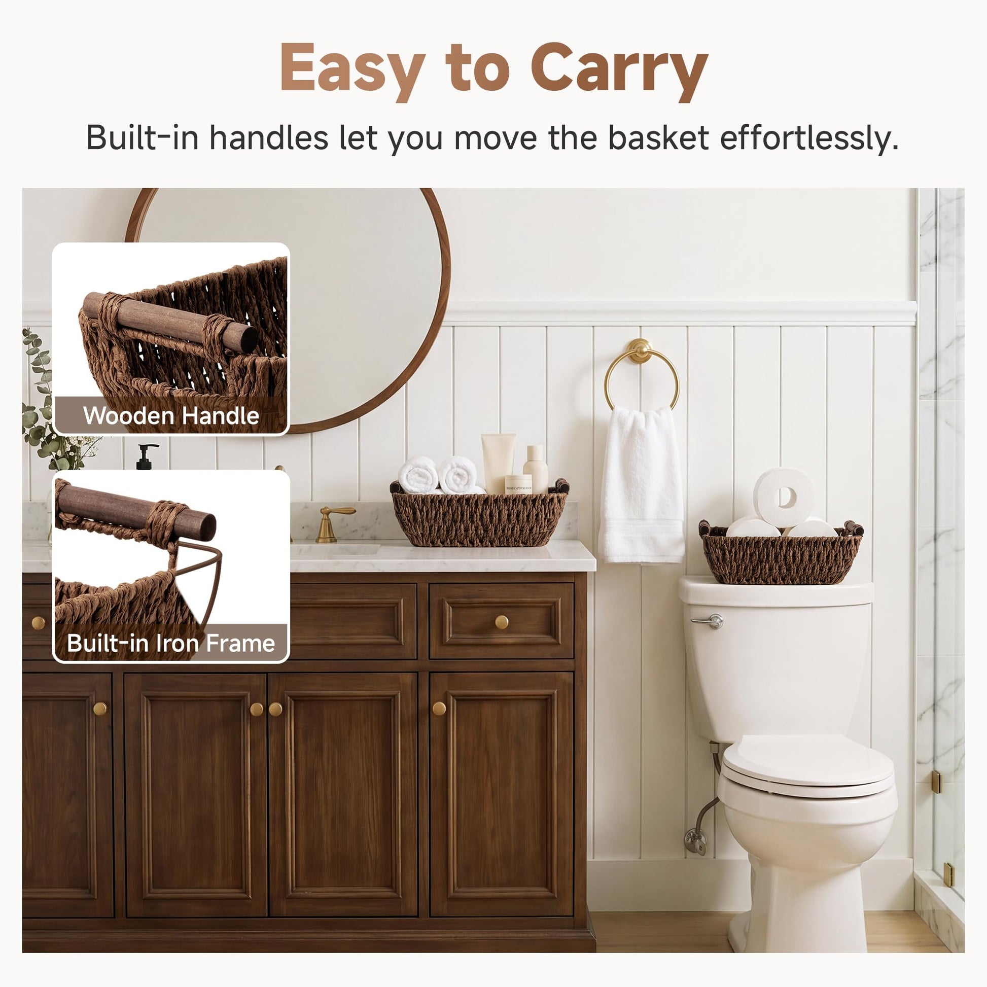 StorageWorks Small Baskets for Organizing, Woven Basket for Shelves