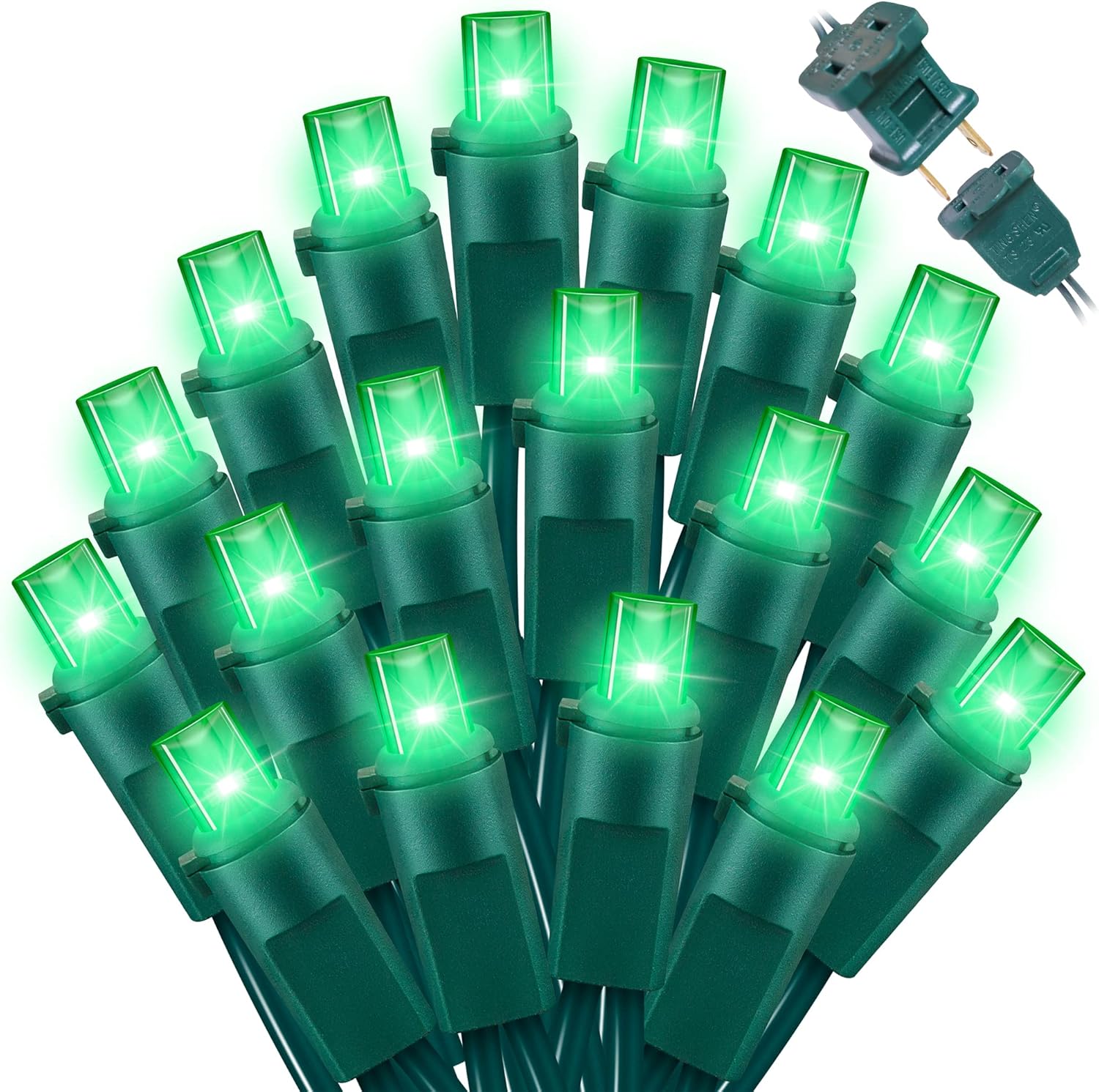 100 Count Green- String Lights - 21.6FT LED Christmas Lights, Mini led Lights for Indoor Outdoor