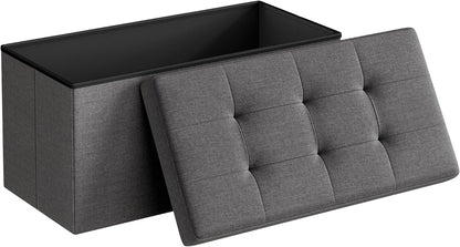 SONGMICS MAZIE Collection - 30 Inches Folding Storage Ottoman Bench, Ottoman Foot Rest, End of Bed
