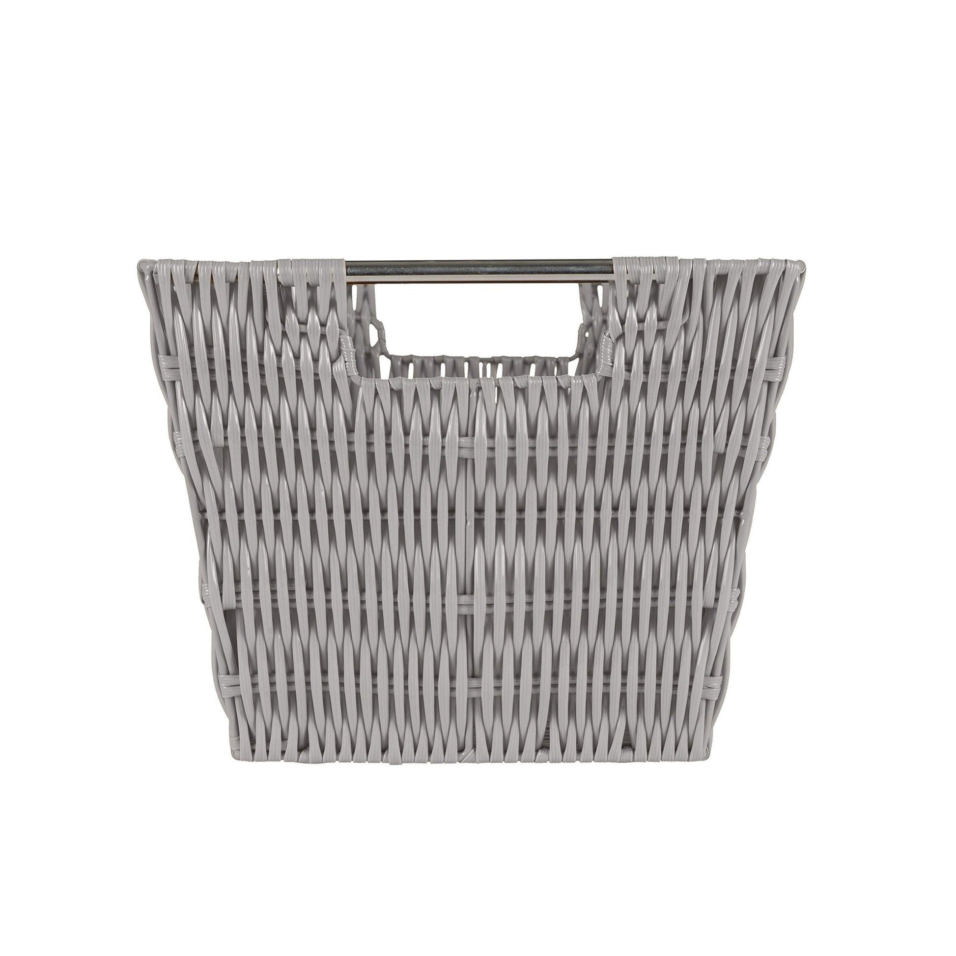 Simplify 12"x10"x8" Medium Woven Basket for Storage with Handles, Nursery, Playroom, Toys, Bedroom