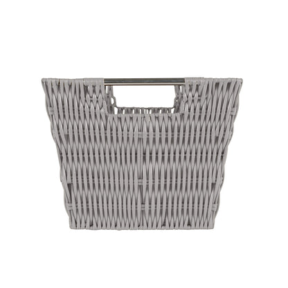 Simplify 12"x10"x8" Medium Woven Basket for Storage with Handles, Nursery, Playroom, Toys, Bedroom