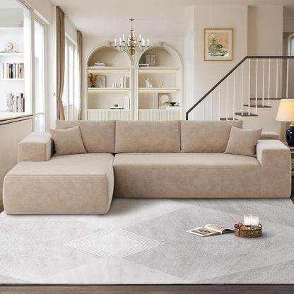 104" Cloud Sectional Couches for Living Room,L Shaped Boneless Couch in A Box,Sleeper Sofa with