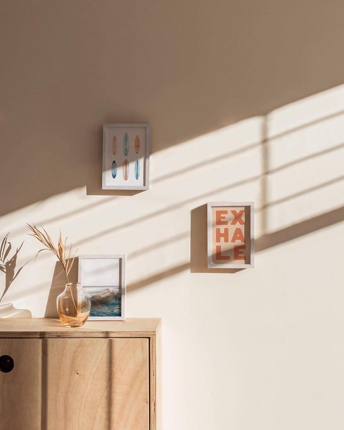 HAUS AND HUES Solid Oak 4x6 Picture Frame for Wall or Tabletop Set of 3-4x6 Picture Frame Collage