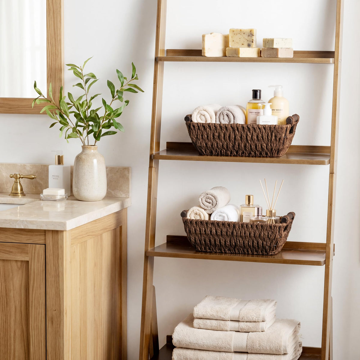 StorageWorks Small Baskets for Organizing, Woven Basket for Shelves