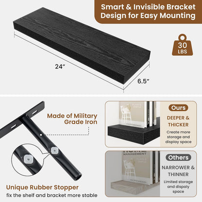 fuqing Floating Shelves for Wall, Bathroom Shelf Wall Mounted for Storage, Shelves with Invisible