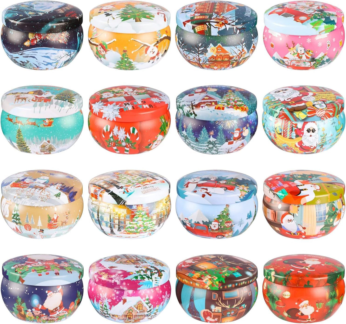 16pcs Christmas Scented Candles Set, 2.5oz Aromatherapy Candles Gift for Women, 16 Fragrances Soy
