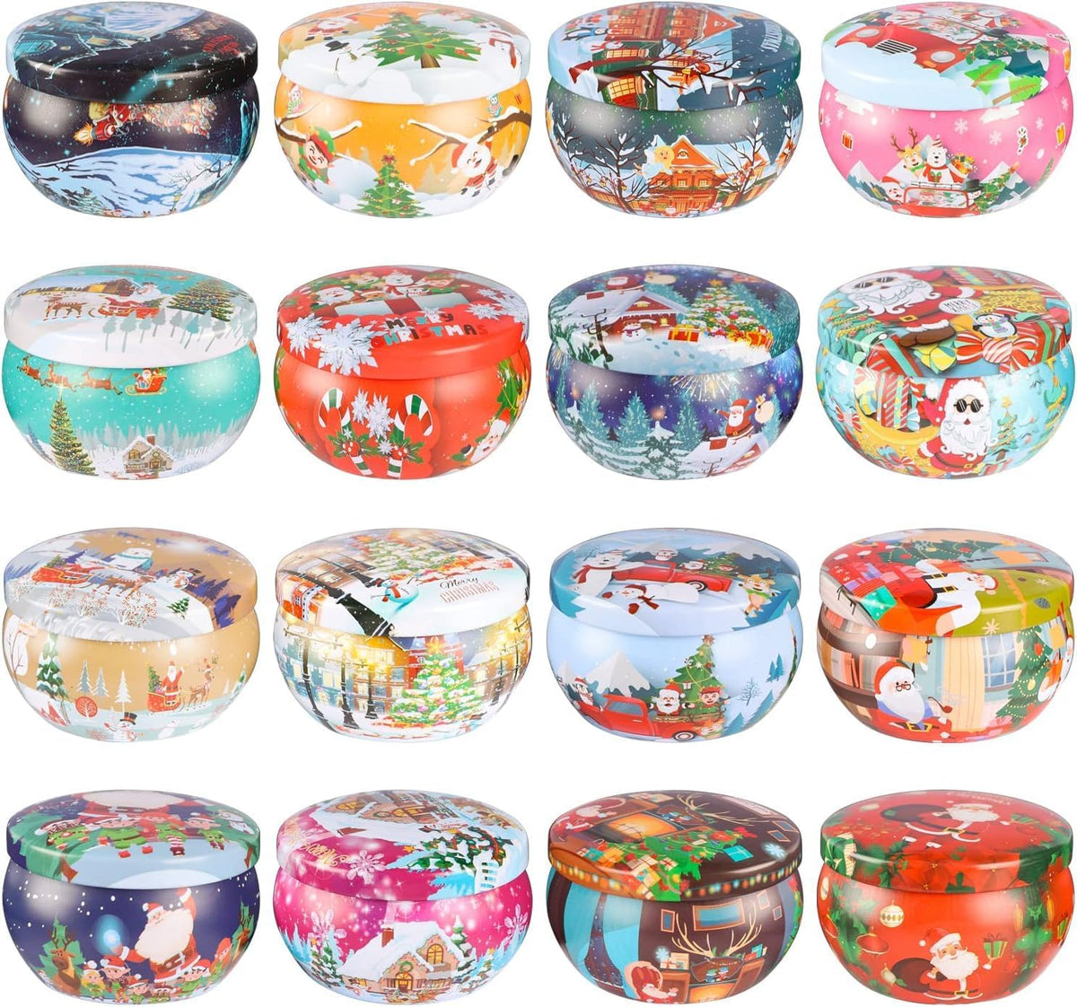 16pcs Christmas Scented Candles Set, 2.5oz Aromatherapy Candles Gift for Women, 16 Fragrances Soy