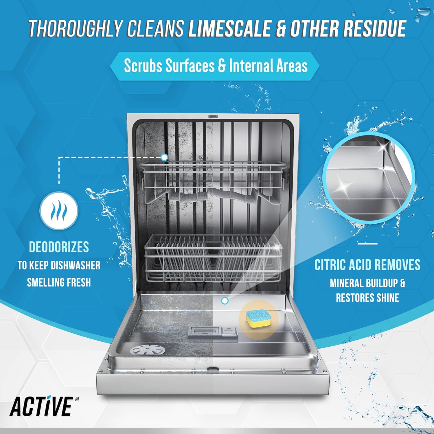 ACTIVE Washing Machine And Dishwasher Cleaning Tablets Bundle - Includes 12 Month Supply Dishwasher