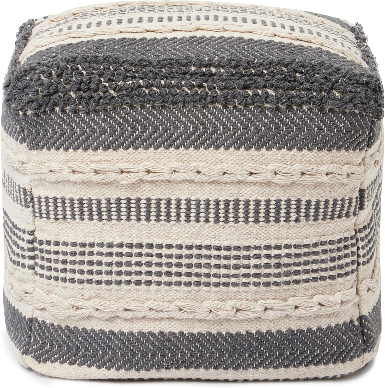 REDEARTH · Tufted Pouf Ottoman with Filler Textured Storage Cube Bean Bag Pouffe Footrest for