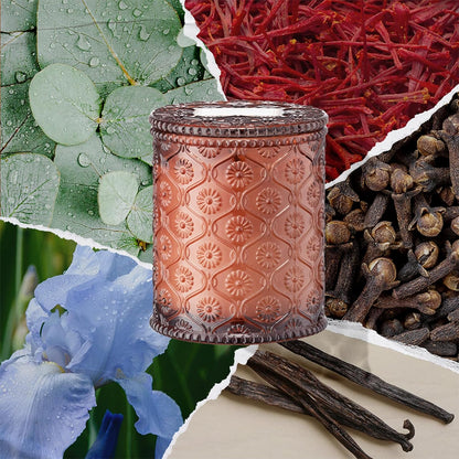 LA JOLIE MUSE Hearth & Velvet Flames Candle - Saffron, Clove, Vanilla | 6 oz Natural Soy Wax | 40