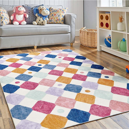 jinchan Area Rug 3x5 Kids Washable Indoor Floor Cover Non-Slip Modern Soft Rug Elementary School