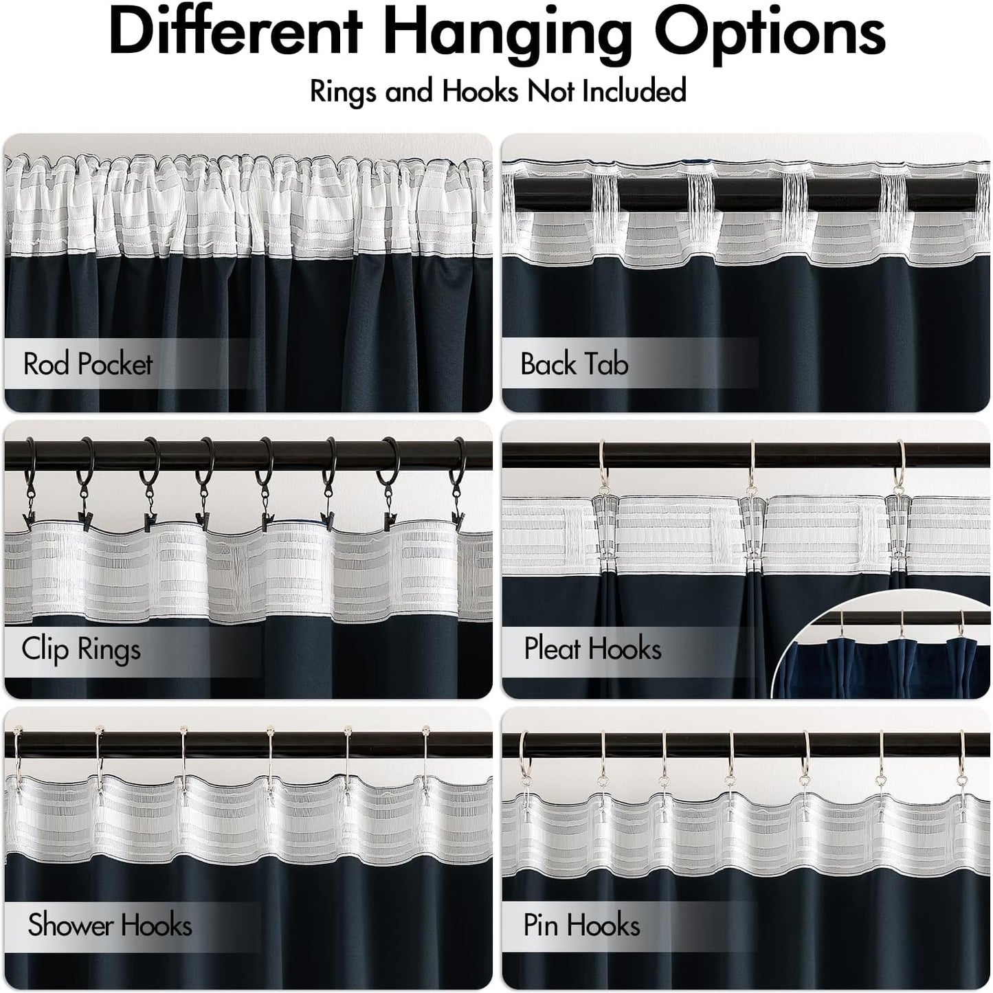MIULEE Navy Blue Velvet Curtains 96 inches Long 2 Panels - Luxury Pinch Pleated Room Darkening
