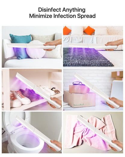 UV Light Sanitizer Wand, Portable UVC Light Disinfector Lamp Chargable Foldable UV Wand for Home