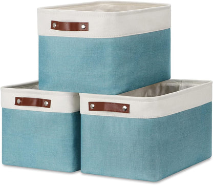 DULLEMELO Storage Baskets for Shelves, Fabric Collapsible Rectangular Storage Bins for Shelves