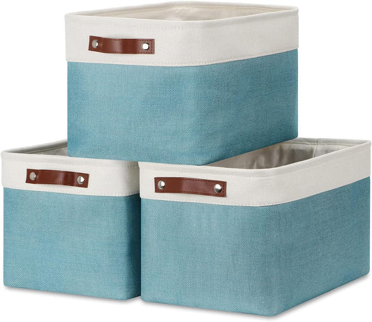 DULLEMELO Storage Baskets for Shelves, Fabric Collapsible Rectangular Storage Bins for Shelves