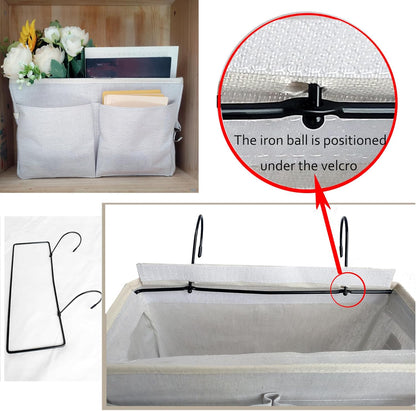 2-Pack Bedside Caddy, Bedside Hanging Storage Organizer for College Dorm Beds, Bunk Beds and
