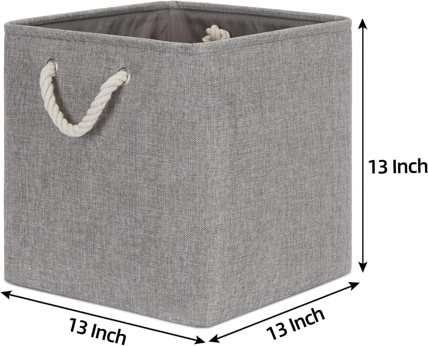 Bidtakay Grey Baskets Foldable Storage Cube Bins 13x13x13 Cube Storage Organizer Closet Set of 3