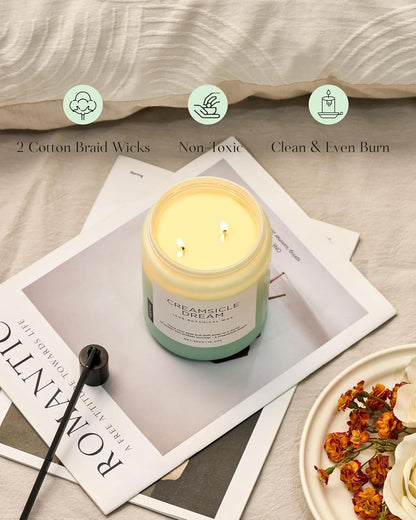 M&SENSE Orange Creamsicle Scented Candle, 19.4oz 110 Hours Slow Burning Non Toxic Natural Soy Wax 2